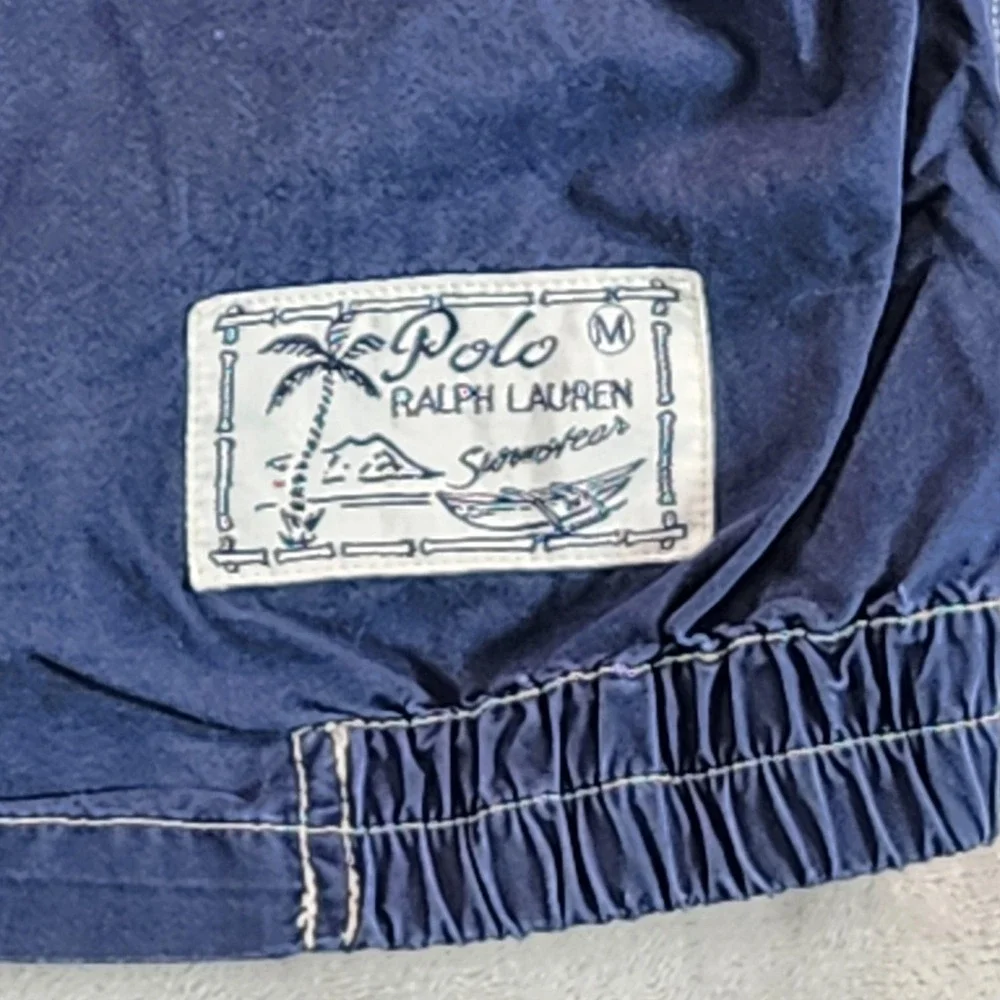Polo Ralph Lauren Jacket Mens Large Blue Hooded Swimwear Windbreaker Full Zip